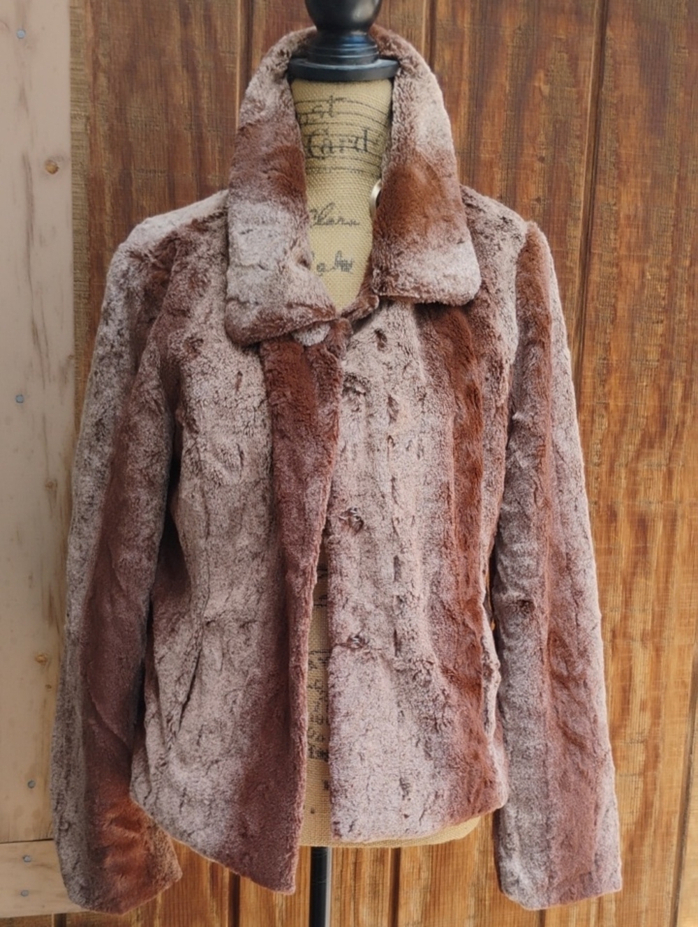 Love Stitch Plush Faux Fur Jacket